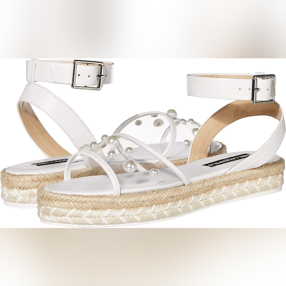 Karl Lagerfeld pearl platform sandals